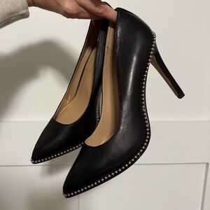 BCBGeneration Black Heels with silver beaded Accents